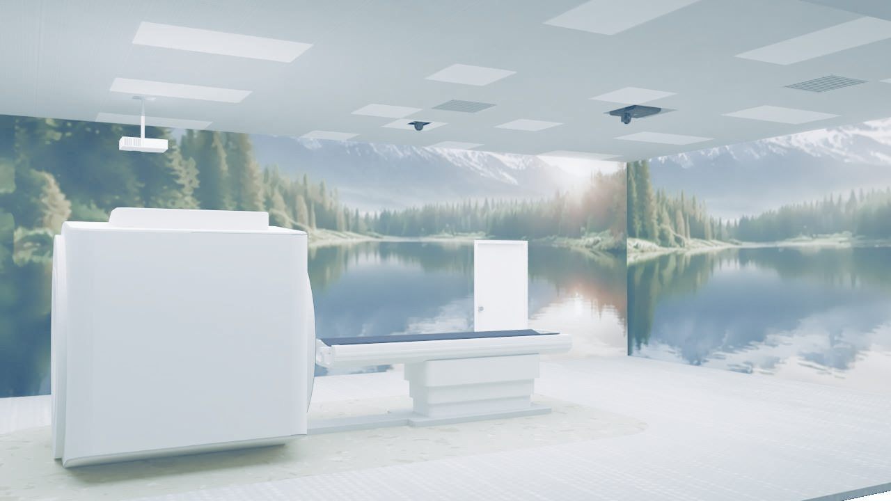 CALMERA: sala di risonanza magnetica con paesaggio immersivo